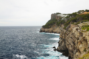 Cliffs and seaside in Port Soller, Mallorca	