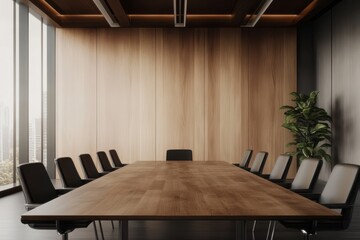 A Contemporary Conference Room Designed for Productive Brainstorming Sessions and Collaborative Discussions Among Professionals.