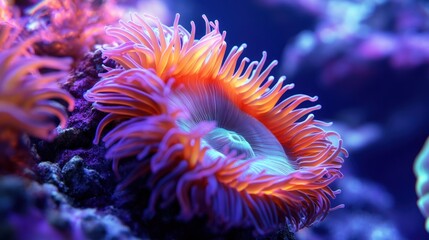 Sea Anemone with Vivid Colors