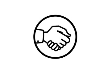 Fototapeta premium Business Handshake outline icon design