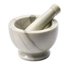 Marble mortar and pestle isolated on transparent background