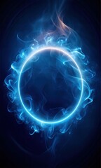 Vibrant Coloured Circular Smoke Frame: Swirling, Dynamic Smoke Trails for Creative and Dramatic Effects For Poster and Digital Design