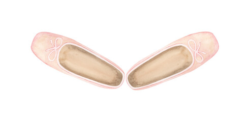 watercolor pair of training ballet shoes