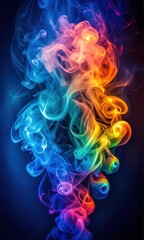 Fototapeta premium Vibrant Coloured Smoke: Swirling, Dynamic Smoke Trails for Creative and Dramatic Effects For Poster and Digital Design
