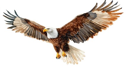 Fototapeta premium American Bald Eagle flying 