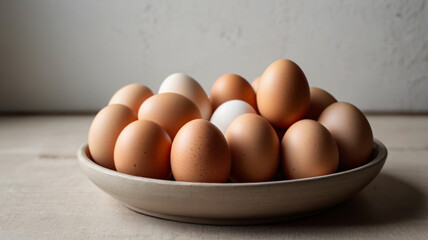 Chicken egg pile on a background, healthy eating concept