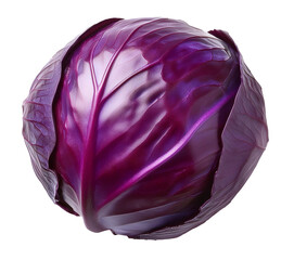 Obraz premium Fresh Red Cabbage on a Transparent Background