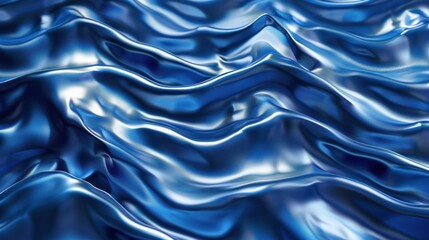 Obraz premium Abstract Blue Silk Drape with Smooth Flowing Lines