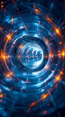 Fototapeta premium Digital blue abstract glass sculpture pumping poster background