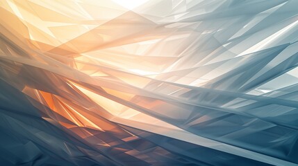 Overlapping layers of translucent polygons craft a three-dimensional fabric of light and shade.