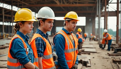 Costruzione edile in cantiere di grandi costruzioni per l'uomo