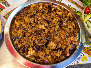 Traditional classical Sicilian Caponata served on a plate