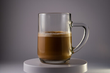 coffee in a glass mug double press 