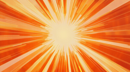 "Background with radial sun rays in orange."
