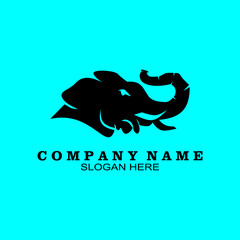 Elephant silhouette. Zoo design template. elephant symbol. Elephant vector illustration.