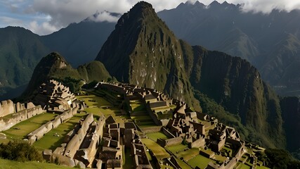 Machu Picchu, an ancient city in Peru with strange inca riins