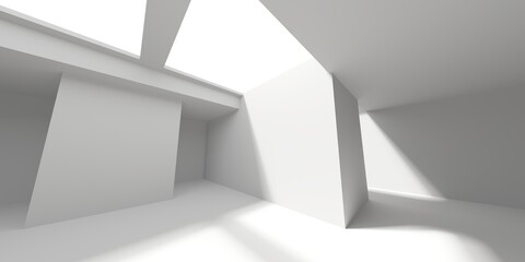 Abstract light corridor interior. Futuristic architecture background