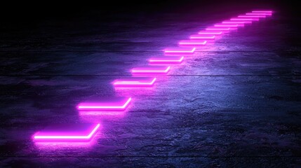 Abstract blue purple neon growing financial graph chart background