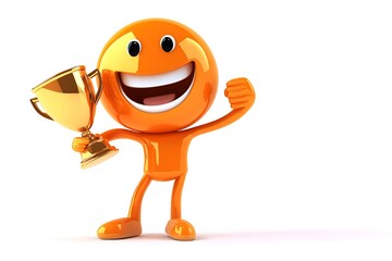 Fototapeta premium Emoticon with Trophy