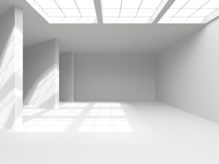 White elegant empty space.  White wall room background. Abstract interior