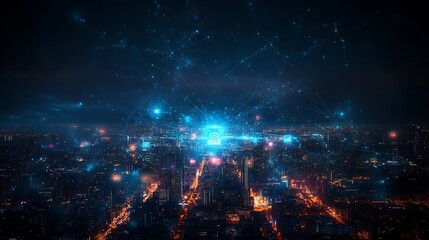 Fototapeta premium Urban Metropolis, Networked Future background