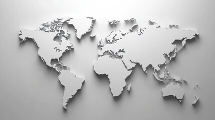3D World Map Silhouette