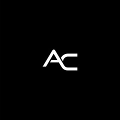 Letter logo AC icon isolated on dark background