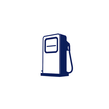 Fuel pump silhouette icon logo on white background. Generative AI