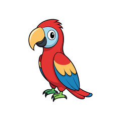 cartoon parrot vector template illustration