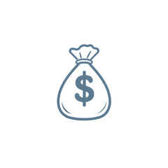 Money bag icon logo on white background. Generative AI