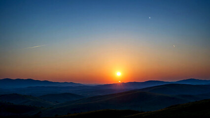 sunset over the mountains