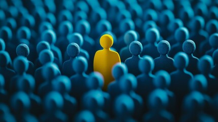 A conceptual photo of a human figure icon, symbolizing recruitment or talent selection, representing of finding the right person in HR, We are hiring and Job vacancy concept.