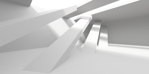 Obraz premium Minimalistic room space. White clean empty architecture interior