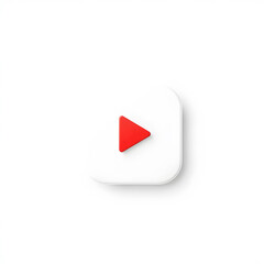 Play button icon logo on white background. Generative AI