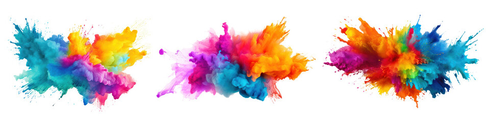 Fototapeta premium Colorful splash png cut out element set