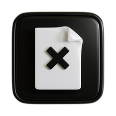 3D Icon of Remove File Symbol for User Interface Design. 3D Rendering