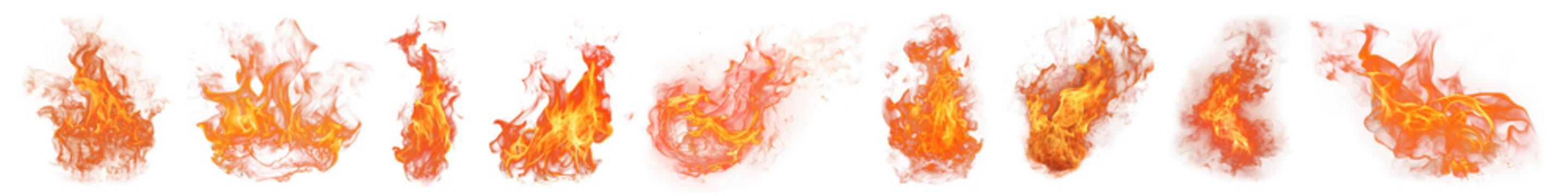 Fire effect png cut out element set