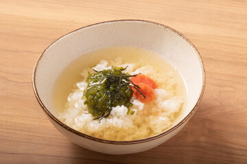 明太子とめかぶのだし茶漬け