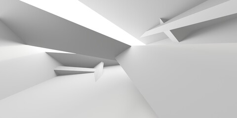 Abstract light corridor interior. Futuristic architecture background