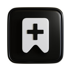 3D Icon of Add Bookmark Symbol for User Interface Design. 3D Rendering