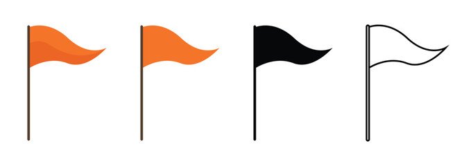 Hindu religion saffron flag collection, bhagwa, kesariya, flags, icon