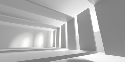 White elegant empty space.  White wall room background. Abstract interior