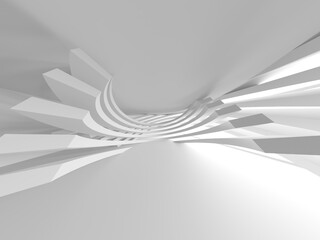 White modern space architectural background. Futuristic design