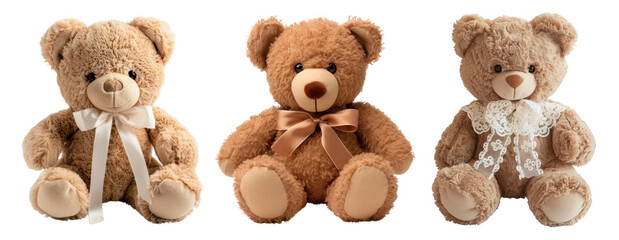 Teddy bear doll png cut out element set