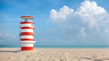 Life-saving tower on the beach