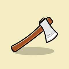 Axe Weapon Cartoon Vector Icon Illustration Weapon Object Icon Concept Isolated Premium Vector Flat
