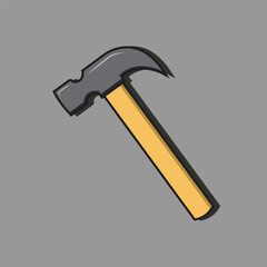 Claw hammer isolated Sticker design with solid color background