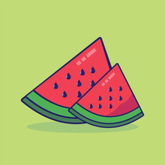 Watermelon Fruit Icon Illustration Food Nature Icon Concept Isolated