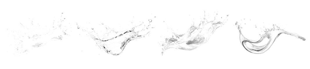 Water splash png cut out element set