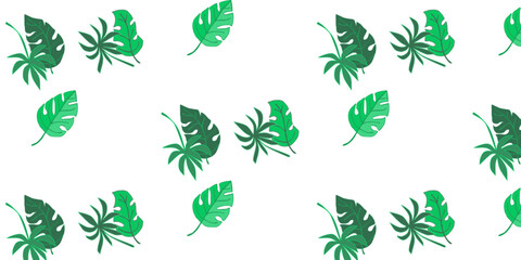 Seamless pattern, leaves, abstract flowers, ornament, texture, contours